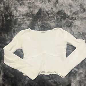 Abercrombie & Fitch White Long Sleeve Sweater Top
